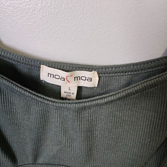NWT MOA MOA SAGE GREEN BODYSUIT TANK TOP SIZE L - Picture 4 of 9